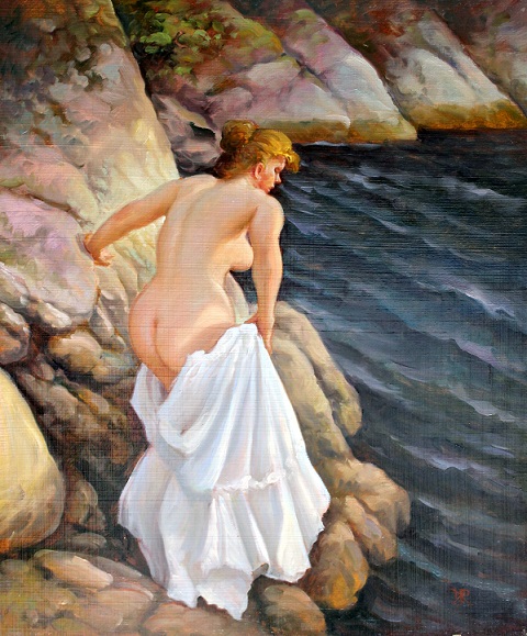 Fürdőző nő